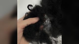 Schwarze, recycelte, flammhemmende Polyesterfaser, 12D×64mm