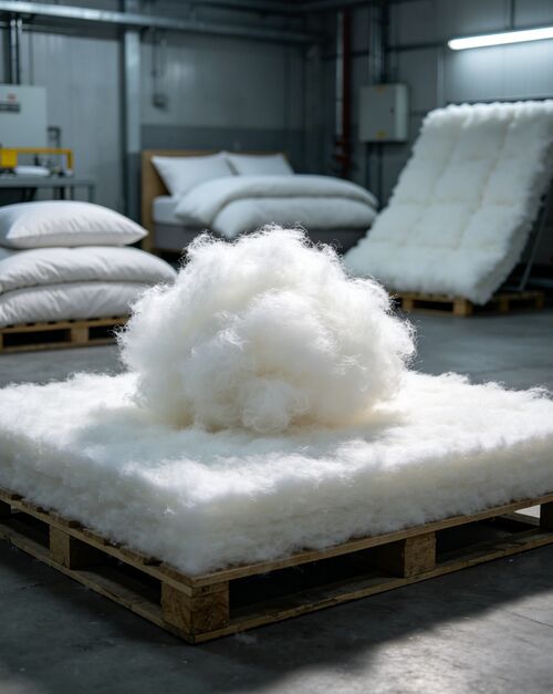 Neueste Unternehmensnachrichten über Hohle Polyester-Stapelfasern vs. Niedrigschmelz-Polyester-Fasern: Vermischungsvorteile, Anwendungen und Produktionsführer